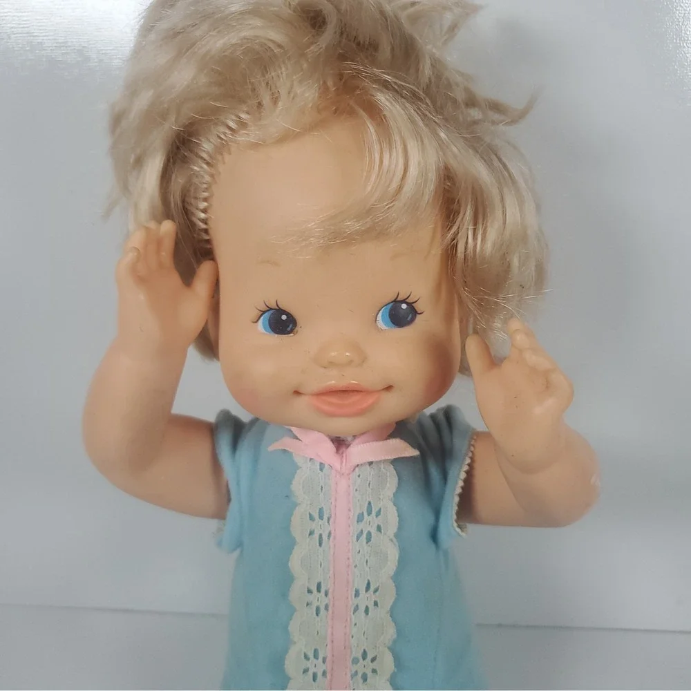 Mattel 1981 Bye Bye Diapers Baby Doll Pull String Is Stuck Out